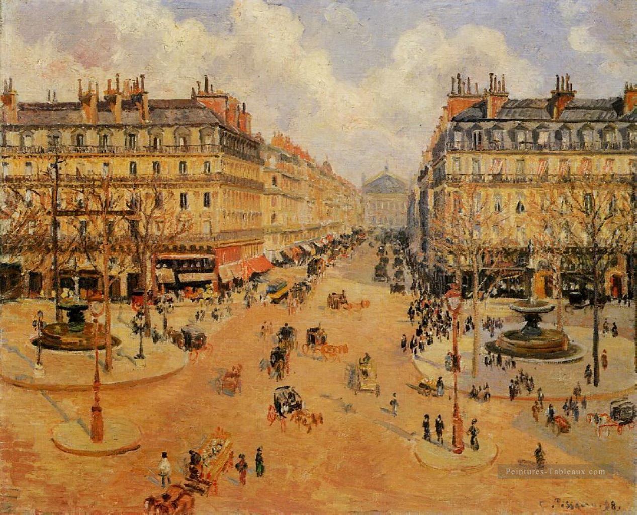 avenue de l opéra matin soleil 1898 Camille Pissarro Peintures à l'huile